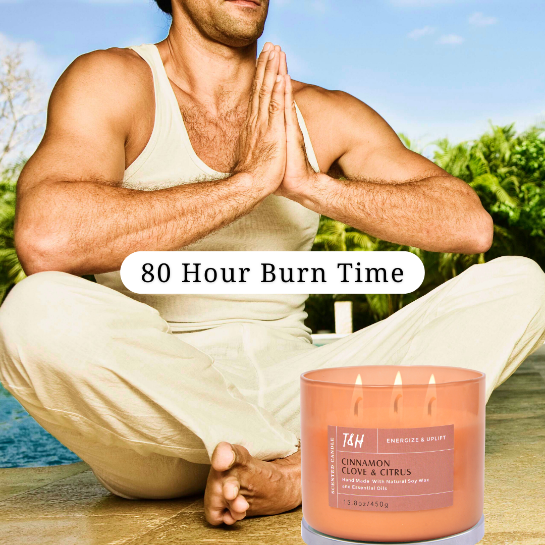 Cinnamon Clove & Citrus Scented Soy Candle 3-Wick