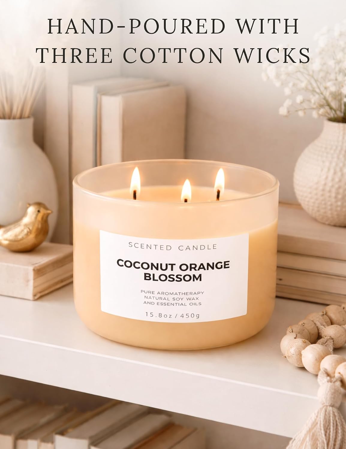 Coconut Orange Blossom Soy Candle | 3-Wick
