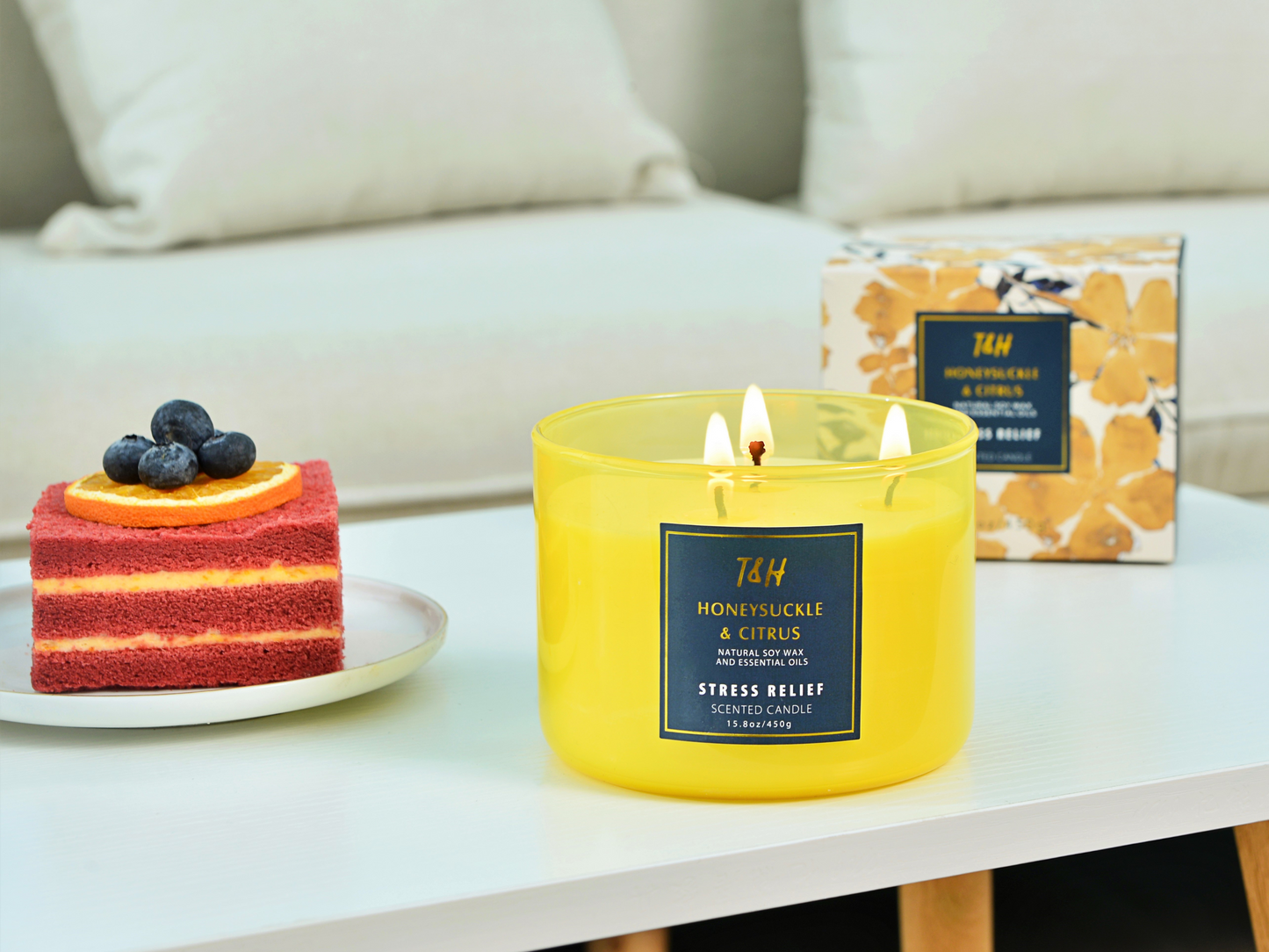 Honeysuckle Citrus Soy Candle 3-Wick