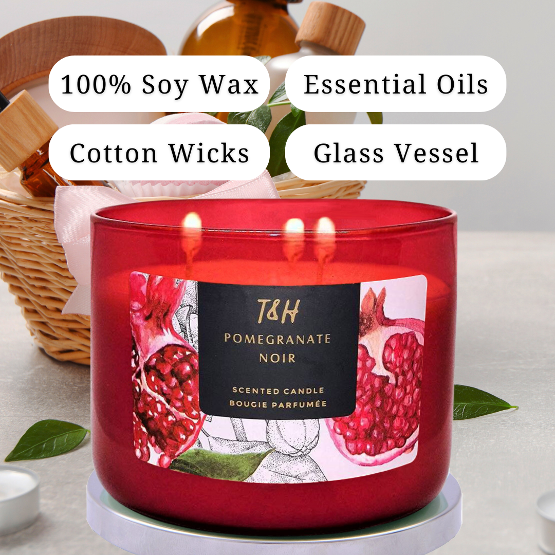 Pomegranate Noir Scented Soy Candle 3-Wick
