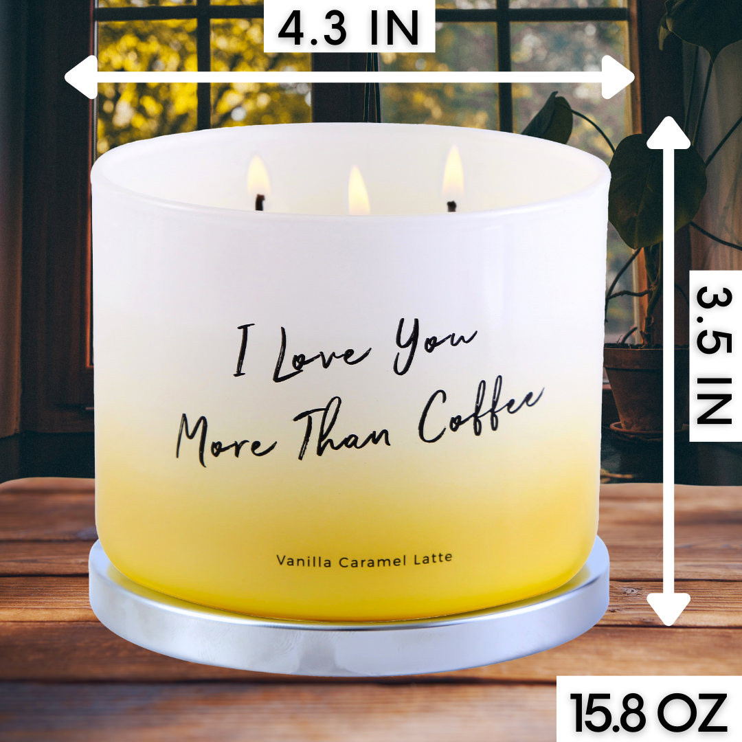Vanilla Caramel Latte Scented Soy Candle 3-Wick