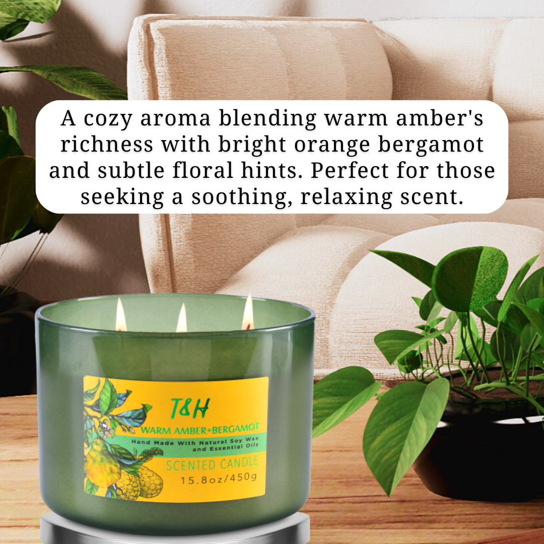Warm Amber and Bergamot Candle