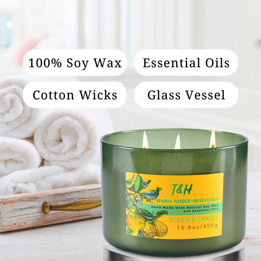 Warm Amber and Bergamot Candle