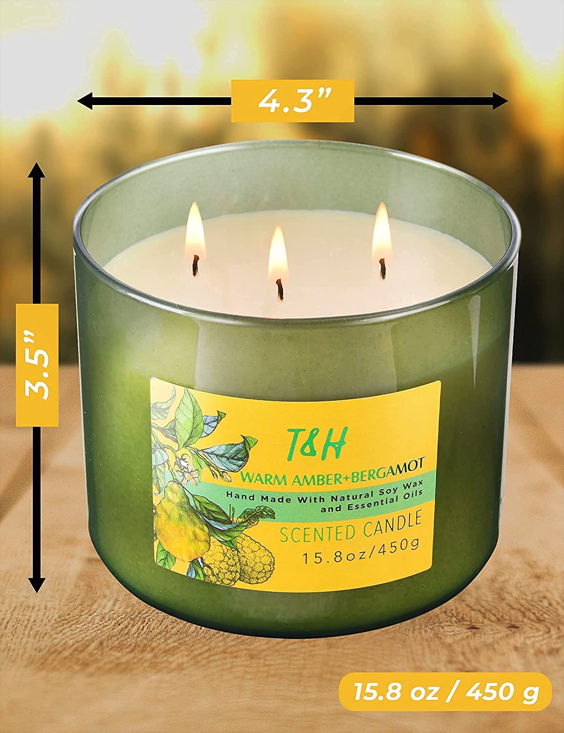 Warm Amber and Bergamot Candle