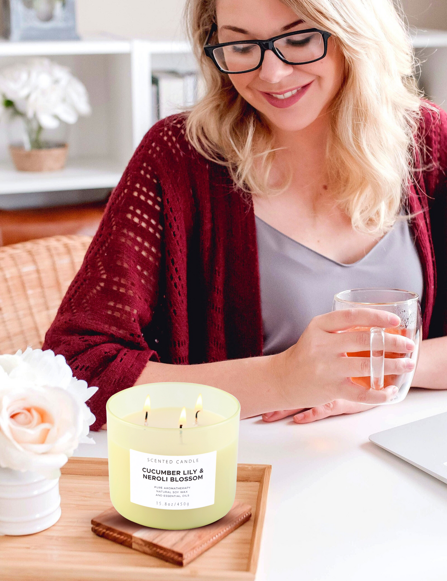 Cucumber Lily Neroli Blossom Soy Candle 3-Wick