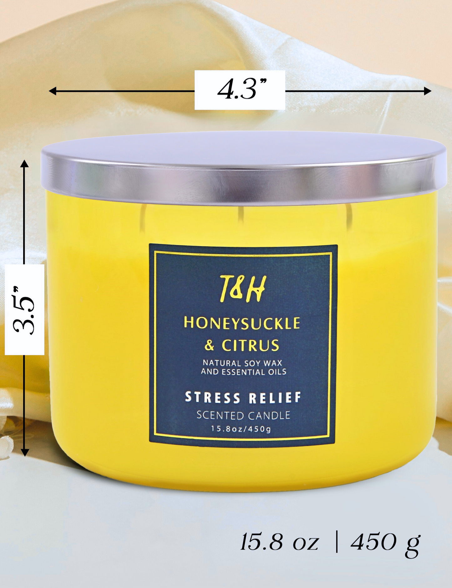 Honeysuckle Citrus Soy Candle 3-Wick