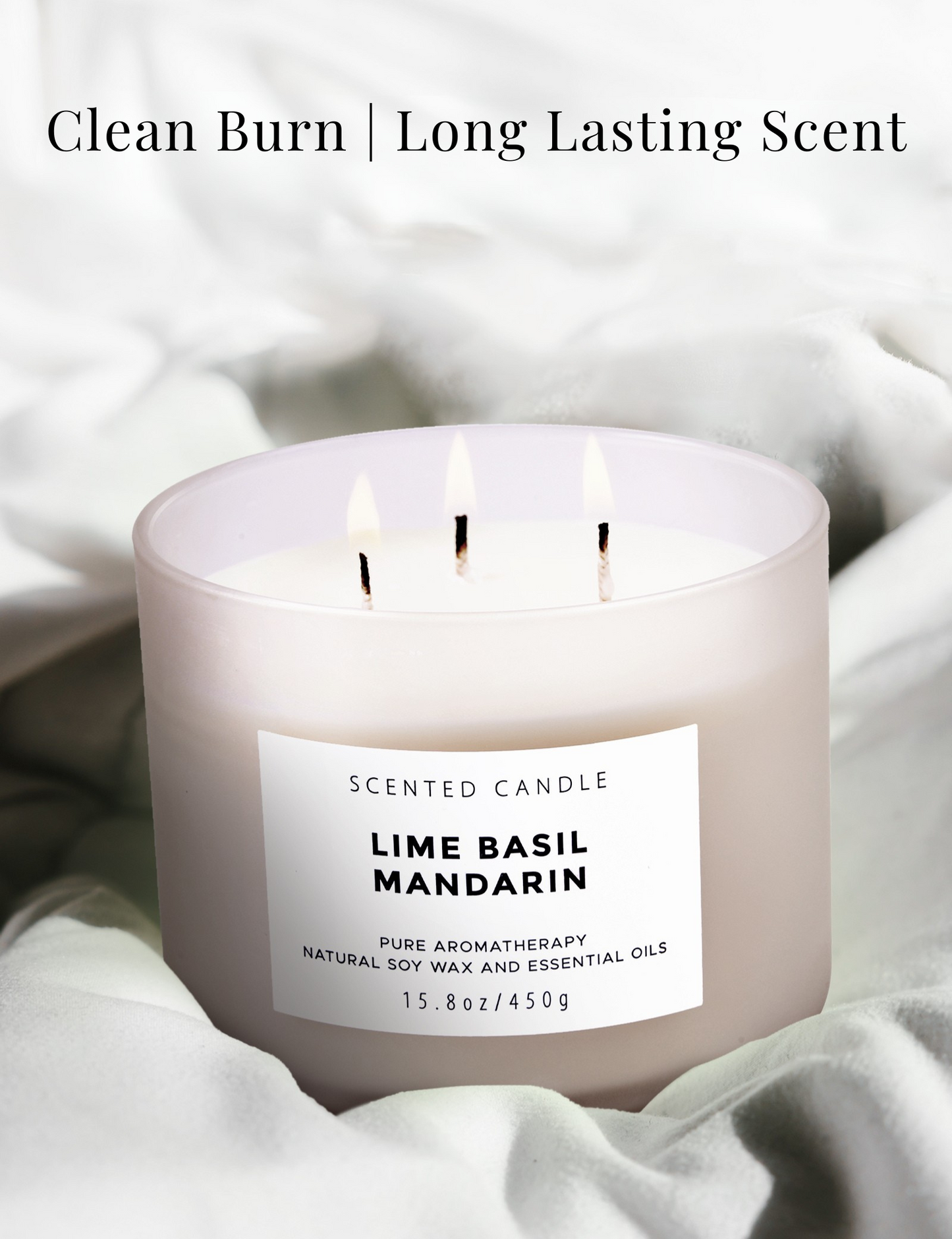 Lime Basil Mandarin Soy Candle 3-Wick