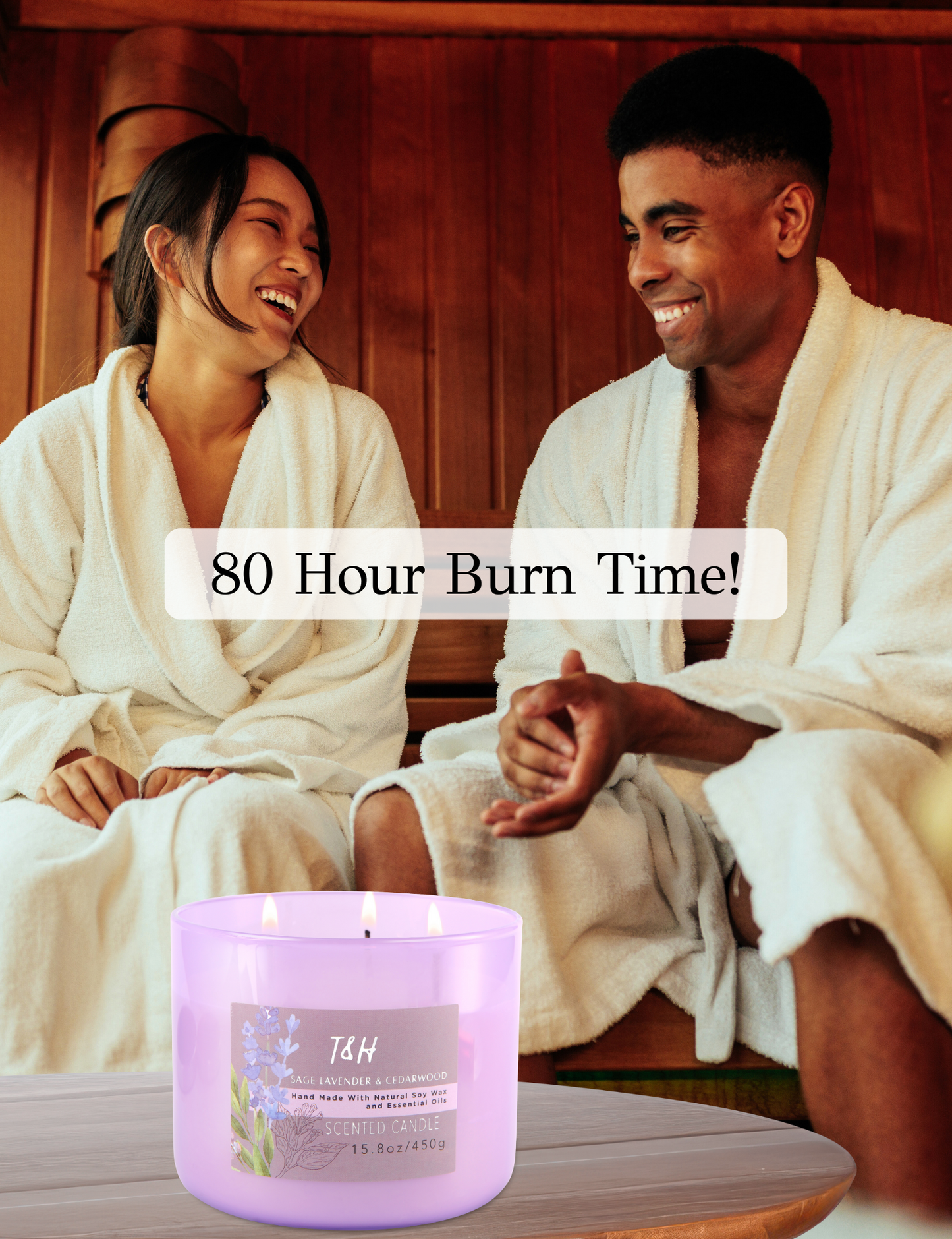 Sage Lavender Cedarwood Soy Candle 3-Wick