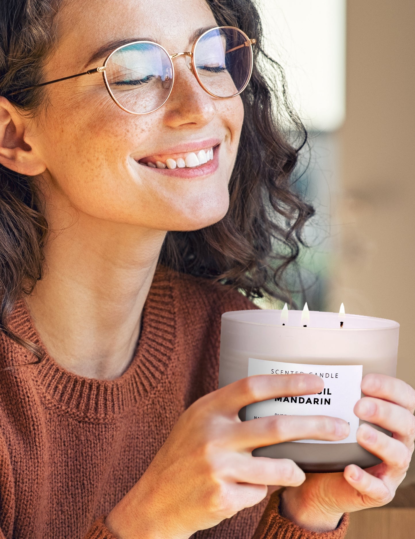 Lime Basil Mandarin Soy Candle 3-Wick