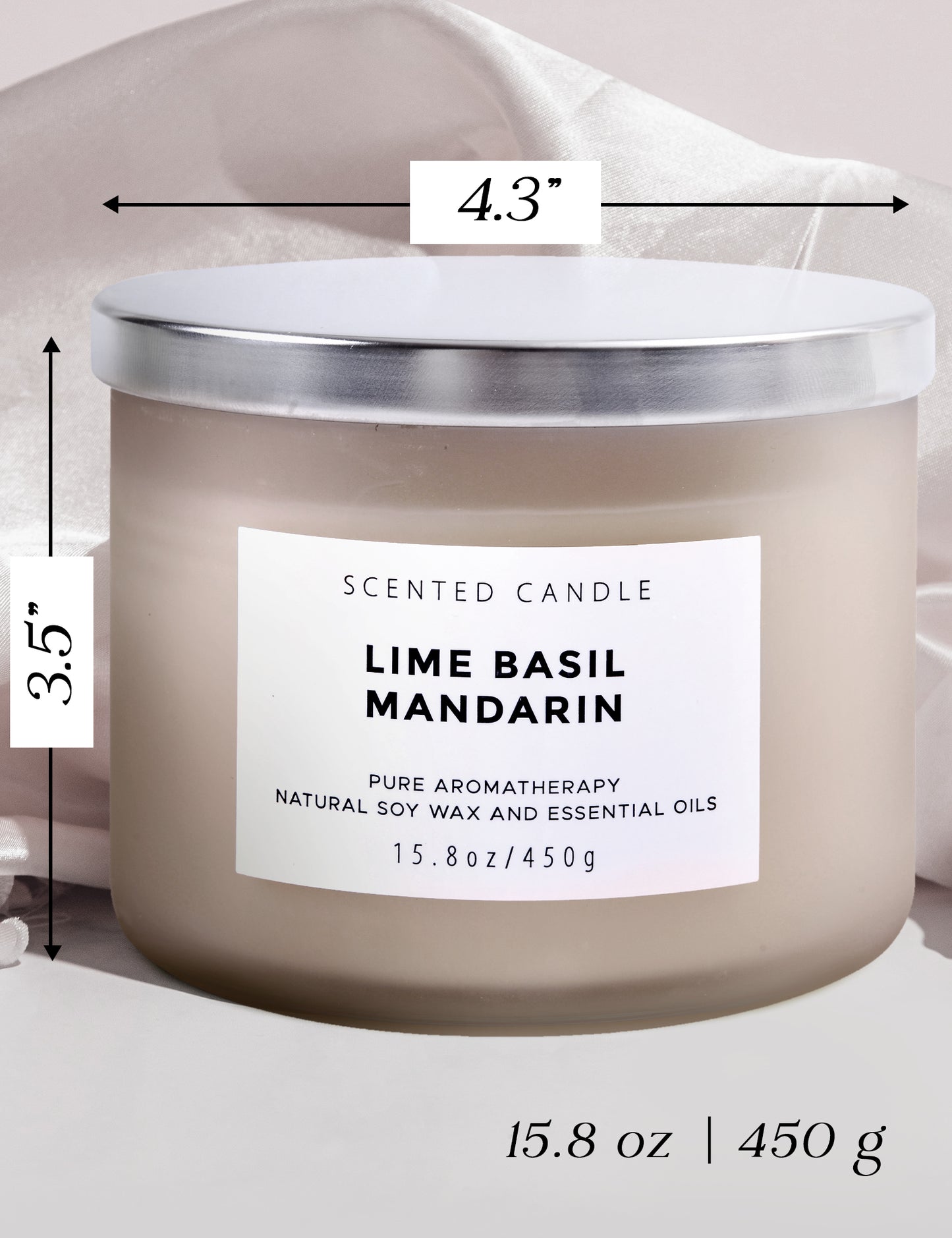 Lime Basil Mandarin Soy Candle 3-Wick