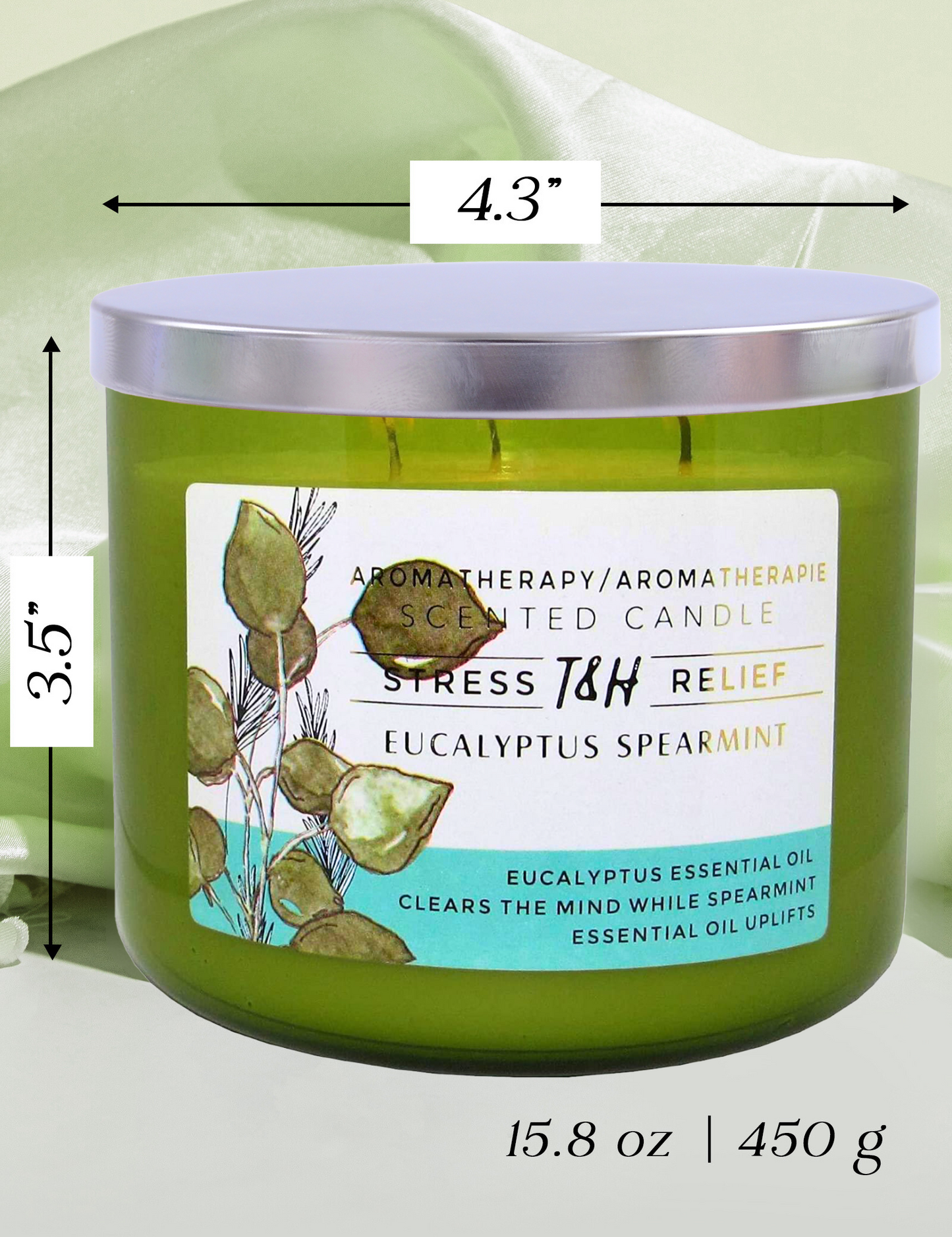 Eucalyptus Spearmint Soy Candle 3-Wick
