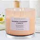 Raspberry Strawberry Vanilla Soy Candle 3-Wick