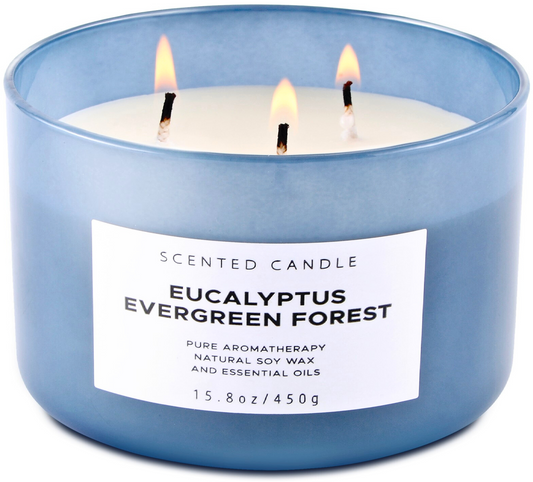 Eucalyptus Evergreen Forest Soy Candle 3-Wick