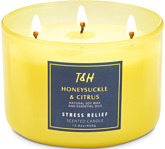 Honeysuckle Citrus Soy Candle 3-Wick