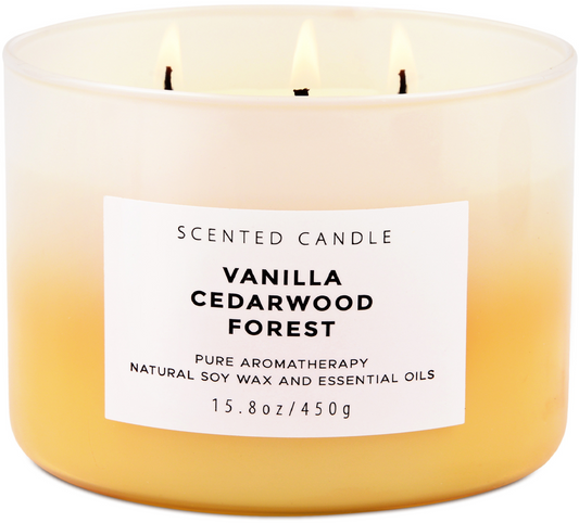Vanilla Cedarwood Forest Scented Soy Candle 3-Wick