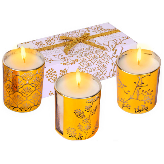 Gold Soy Scented Candle Gift Set of 3
