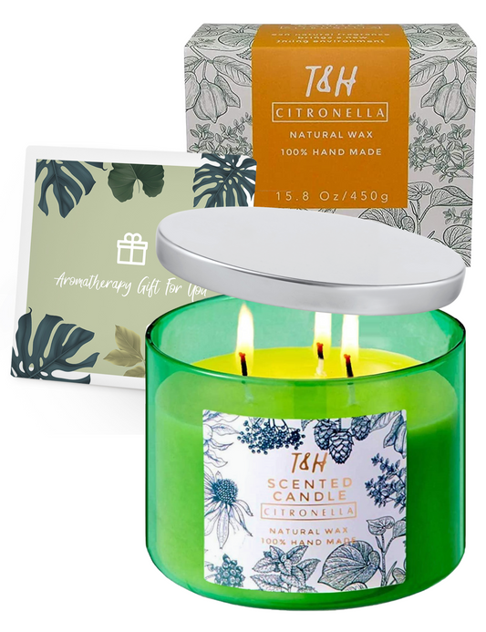 Citronella Scented Soy Candle 3-Wick