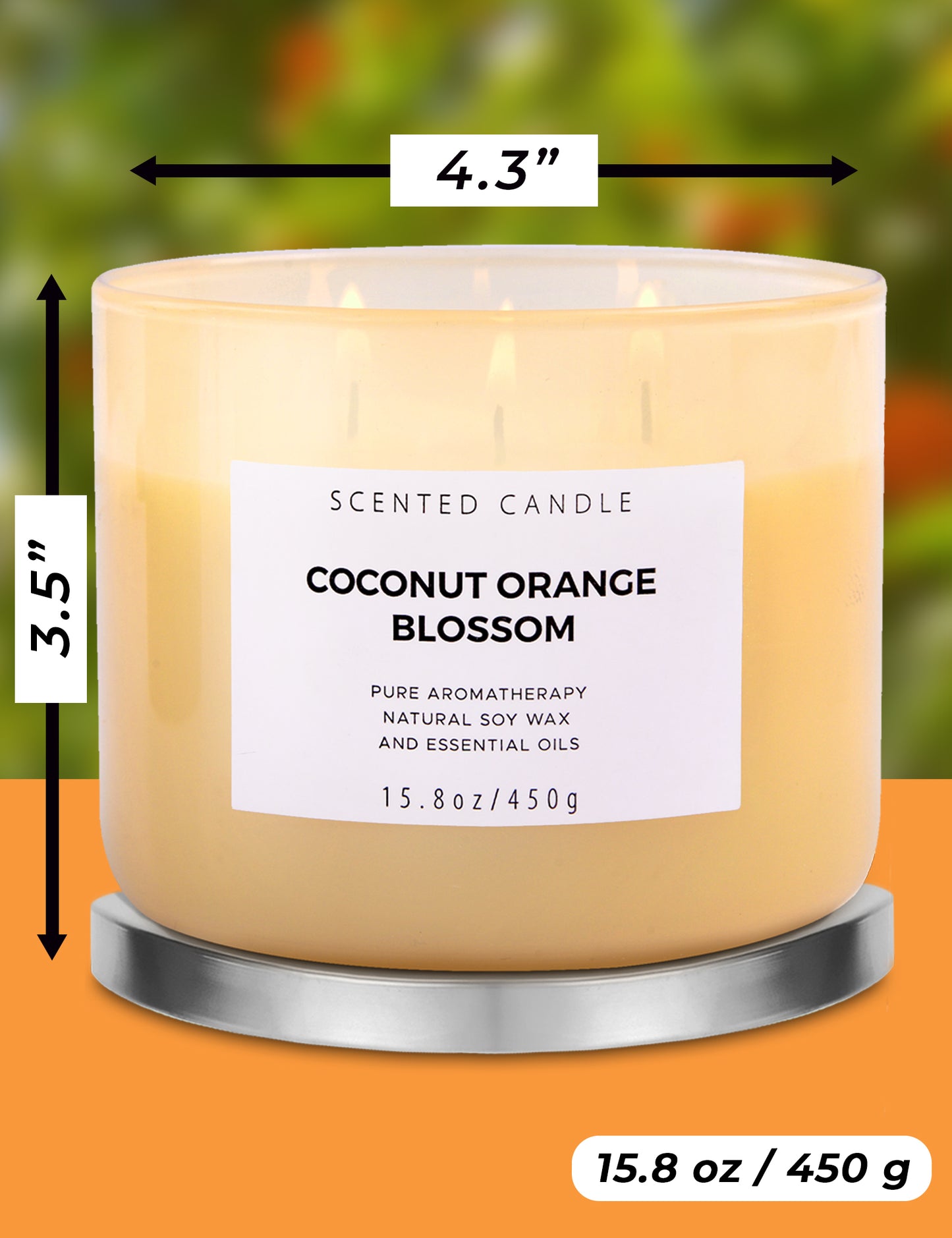 Tangerine and Peach Tea - Coconut and Soy Wood Wick Candle – Ohra