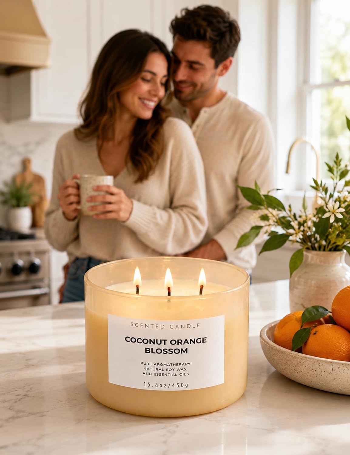 Coconut Orange Blossom Soy Candle | 3-Wick