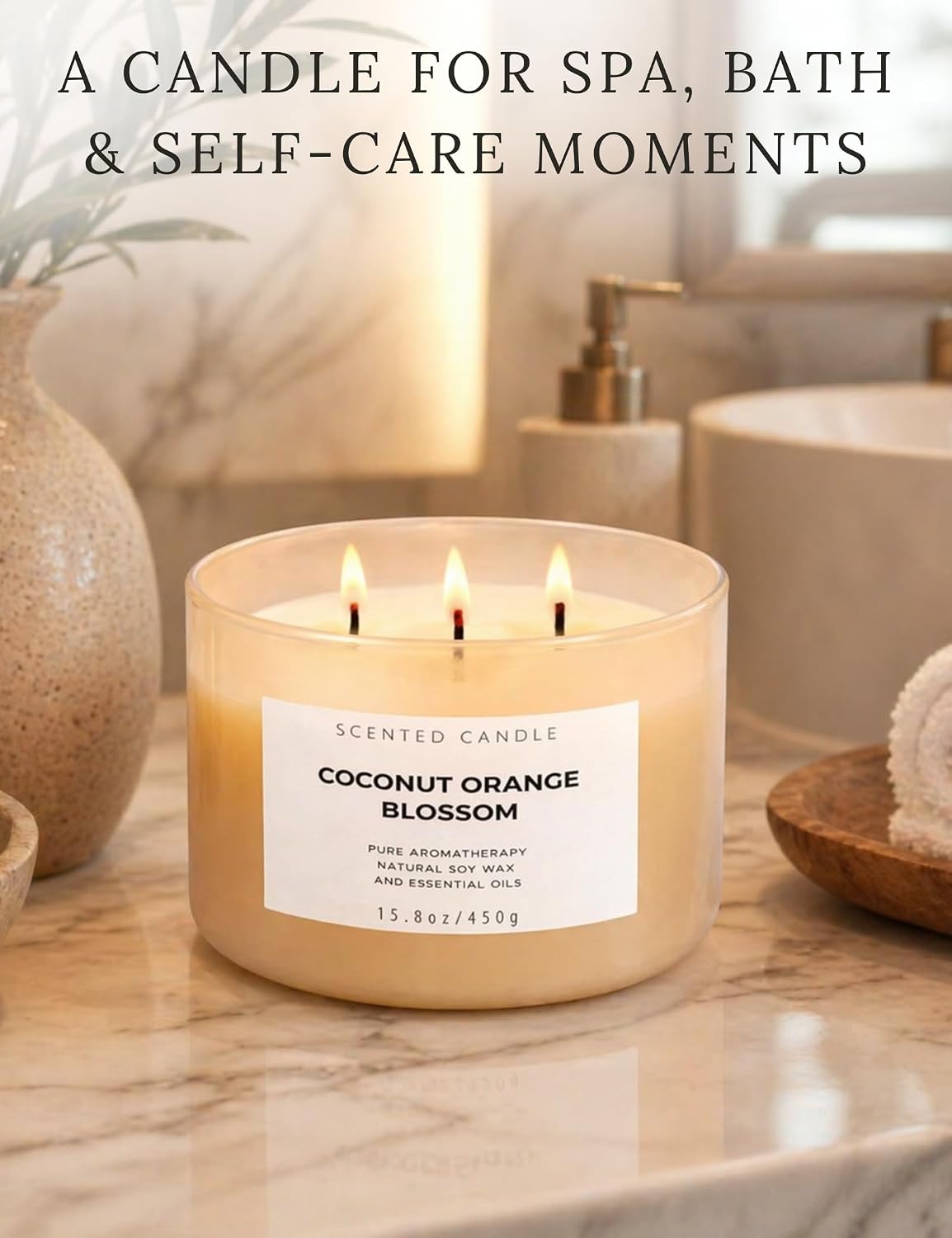 Coconut Orange Blossom Soy Candle | 3-Wick