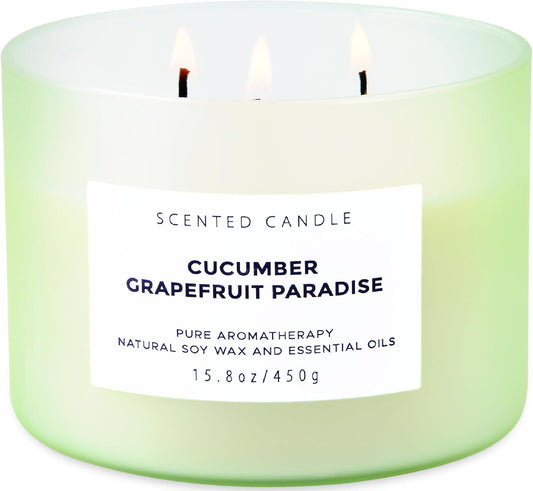 Cucumber Grapefruit Paradise Soy Candle | 3-Wick