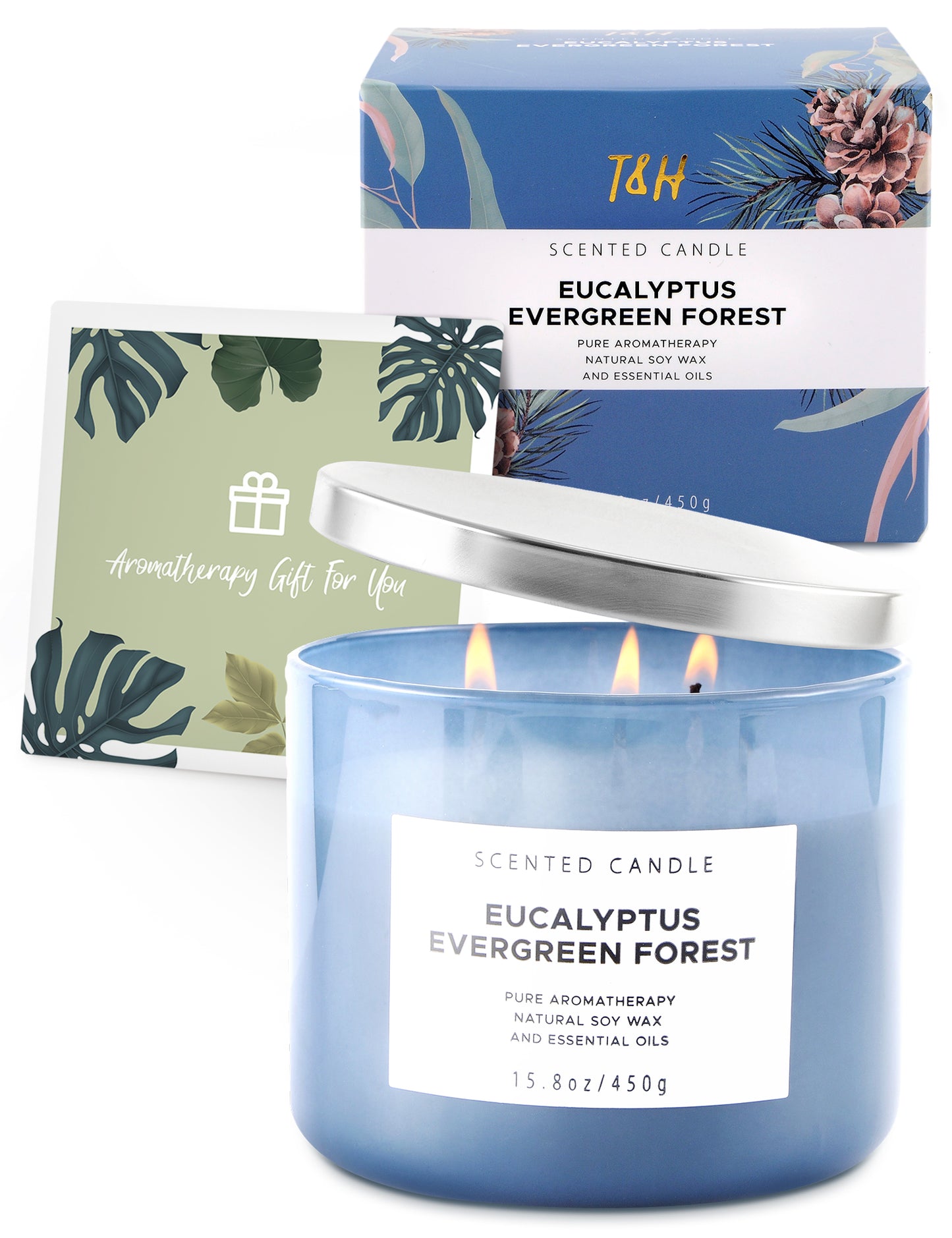 Eucalyptus Evergreen Forest Soy Candle 3-Wick