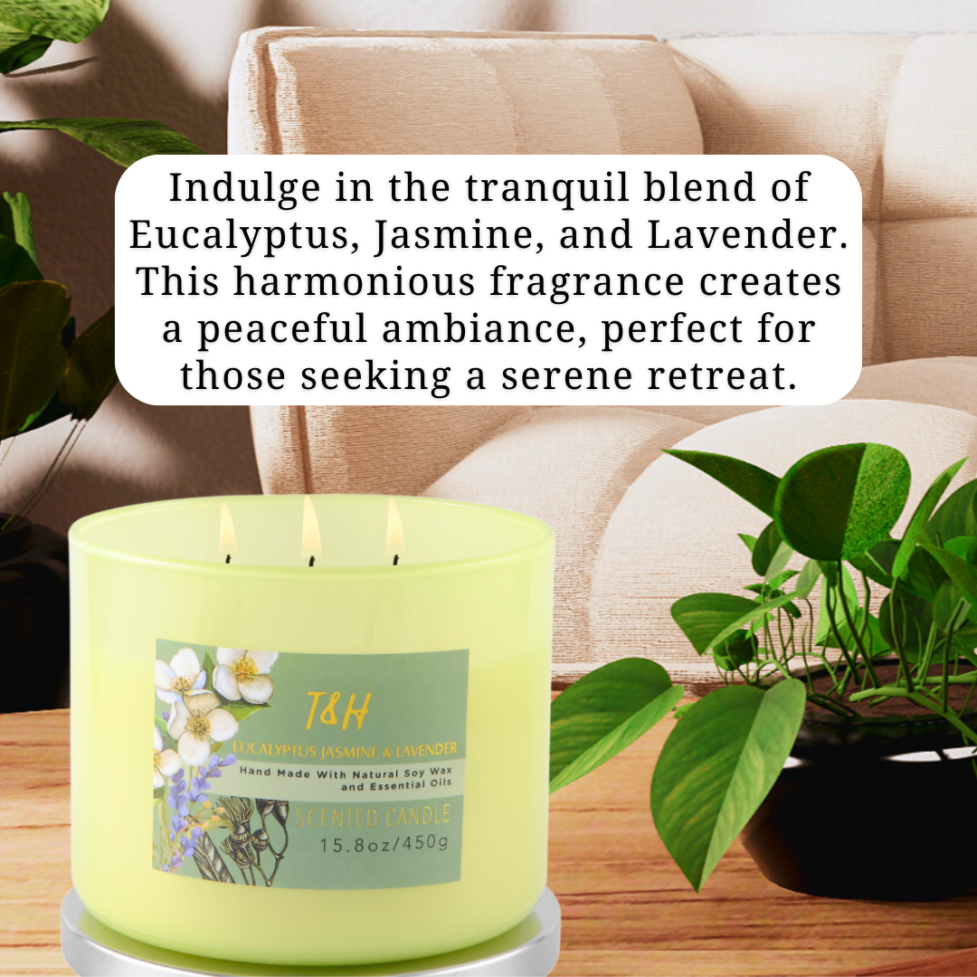 Calm, Eucalyptus Essential Oils Candle, 6 oz