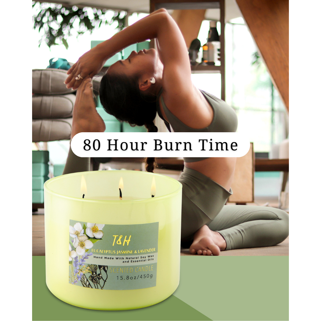 Eucalyptus Jasmine & Lavender Soy Candle 3-Wick