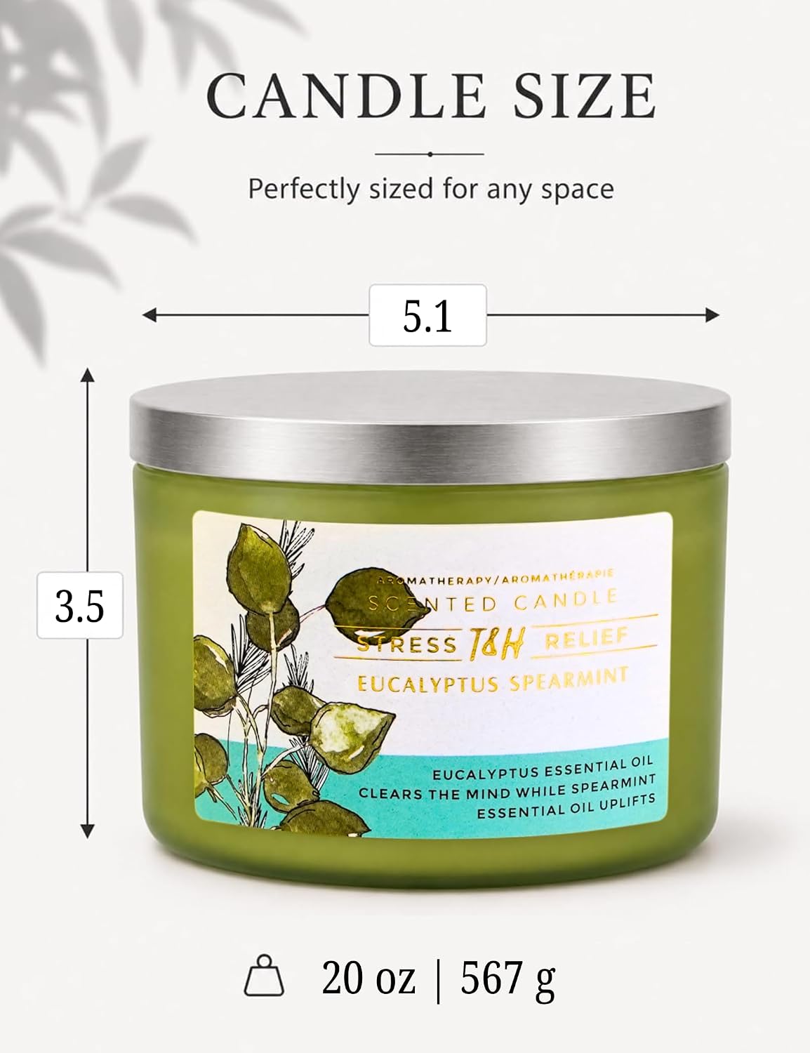 Eucalyptus Spearmint Soy Candle | 4-Wick