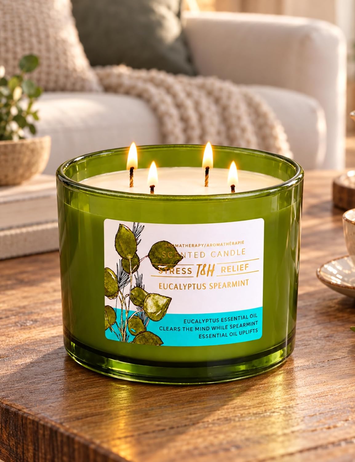 Eucalyptus Spearmint Soy Candle | 4-Wick