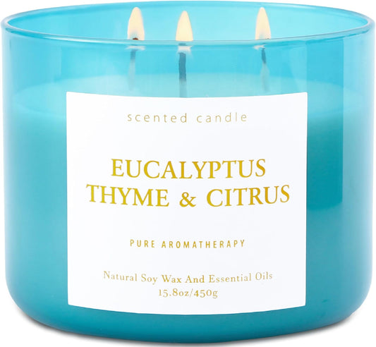 Eucalyptus Thyme Citrus Soy Candle | 3-Wick