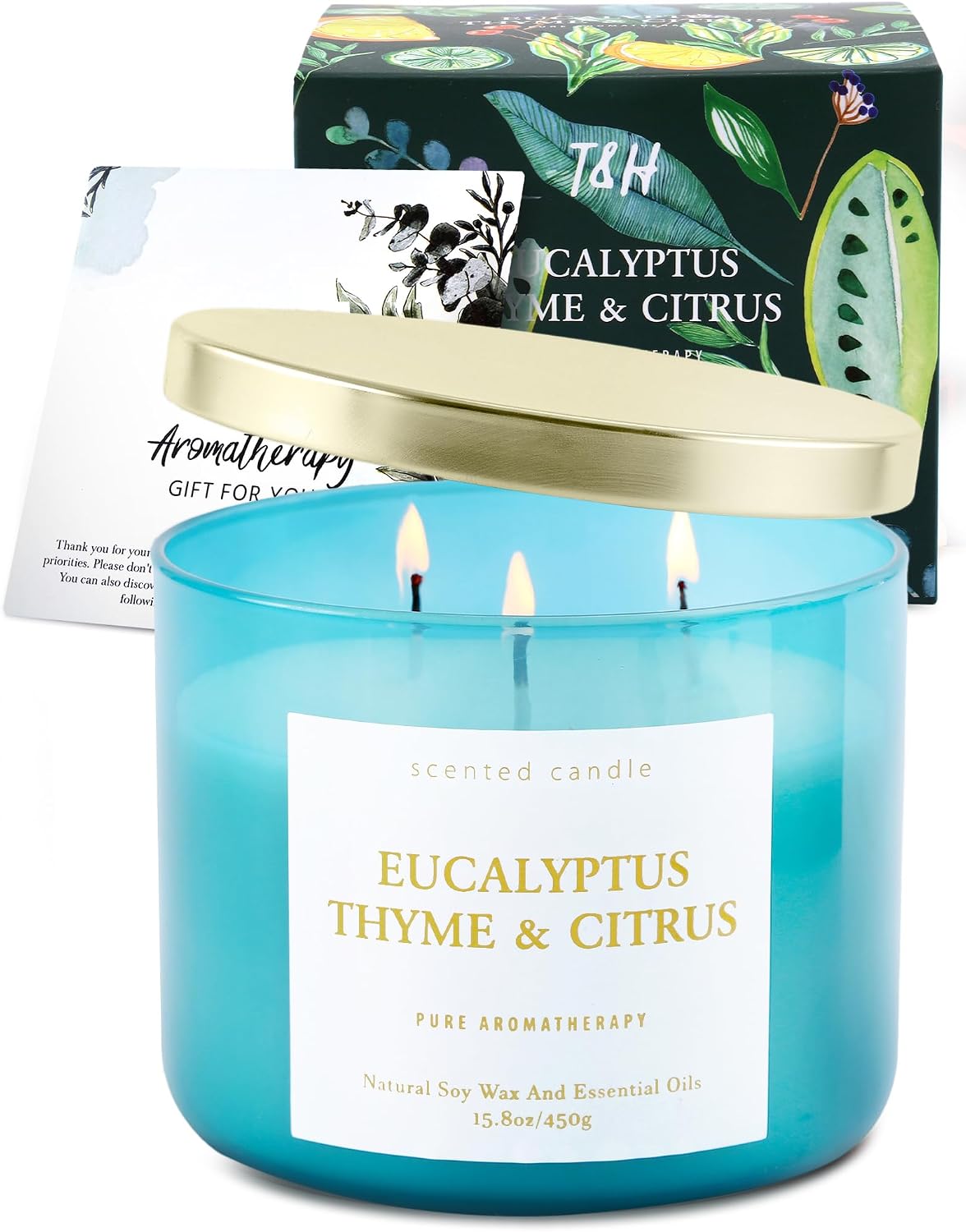 Eucalyptus Thyme Citrus Soy Candle | 3-Wick