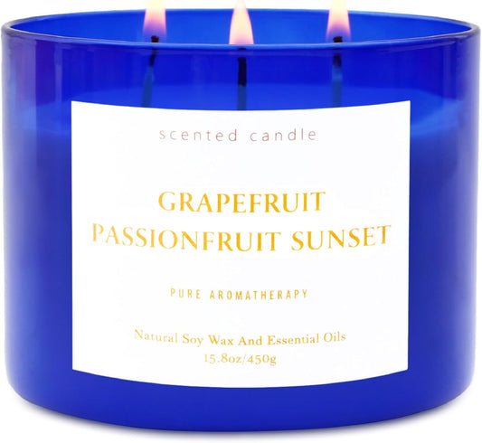 Grapefruit Passionfruit Sunset Soy Candle | 3-Wick