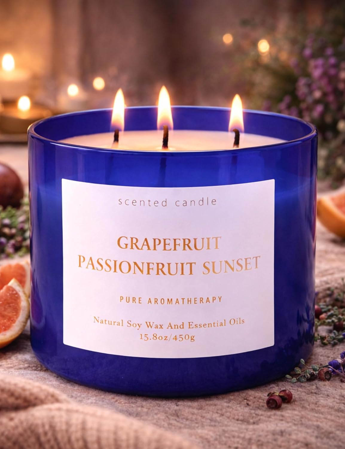 Grapefruit Passionfruit Sunset Soy Candle | 3-Wick