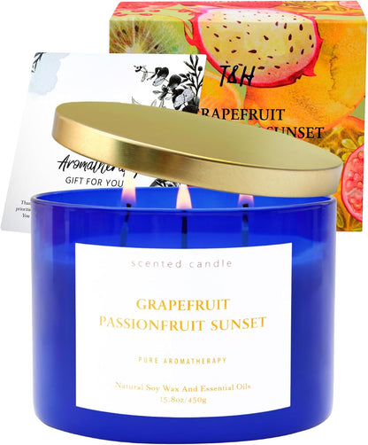 Grapefruit Passionfruit Sunset Soy Candle | 3-Wick