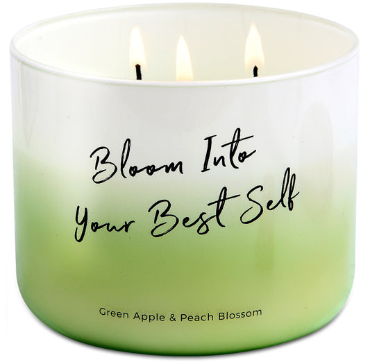 Green Apple & Peach Blossom Soy Candle 3-Wick