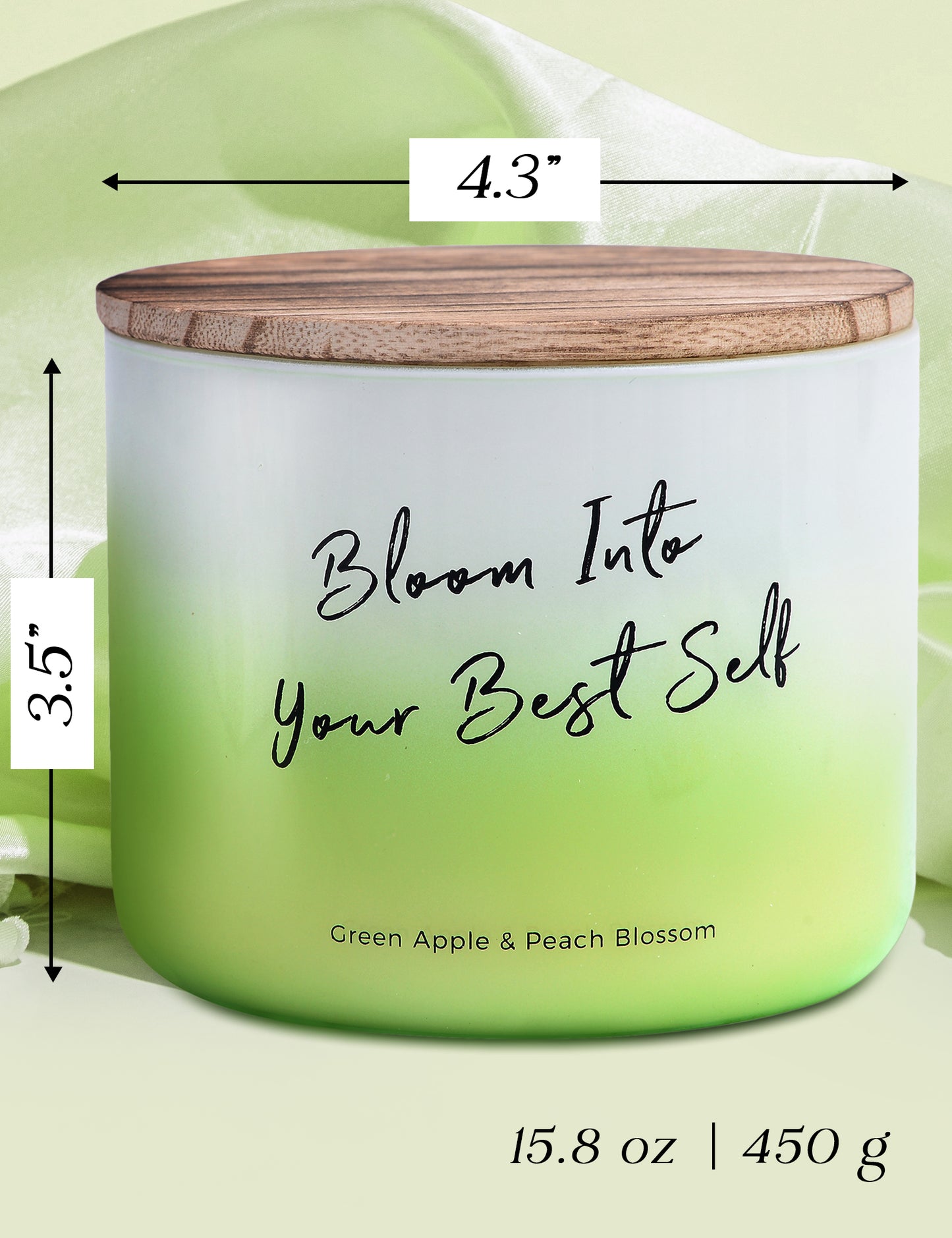 Green Apple & Peach Blossom Soy Candle 3-Wick