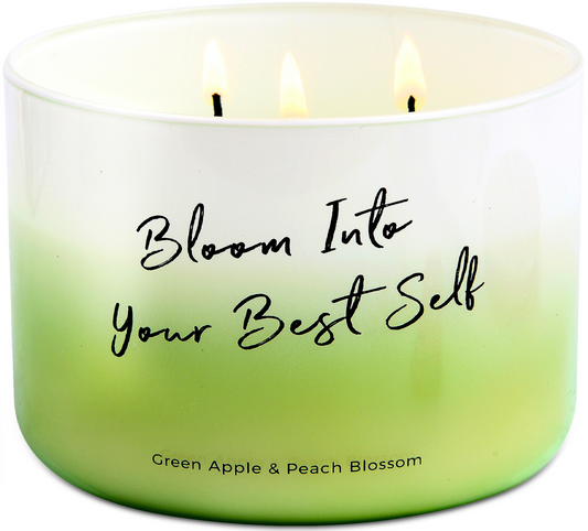 Green Apple Peach Blossom Soy Candle 3-Wick