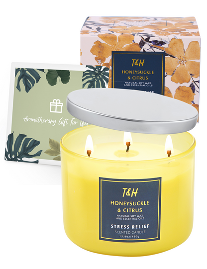 Honeysuckle Citrus Soy Candle 3-Wick