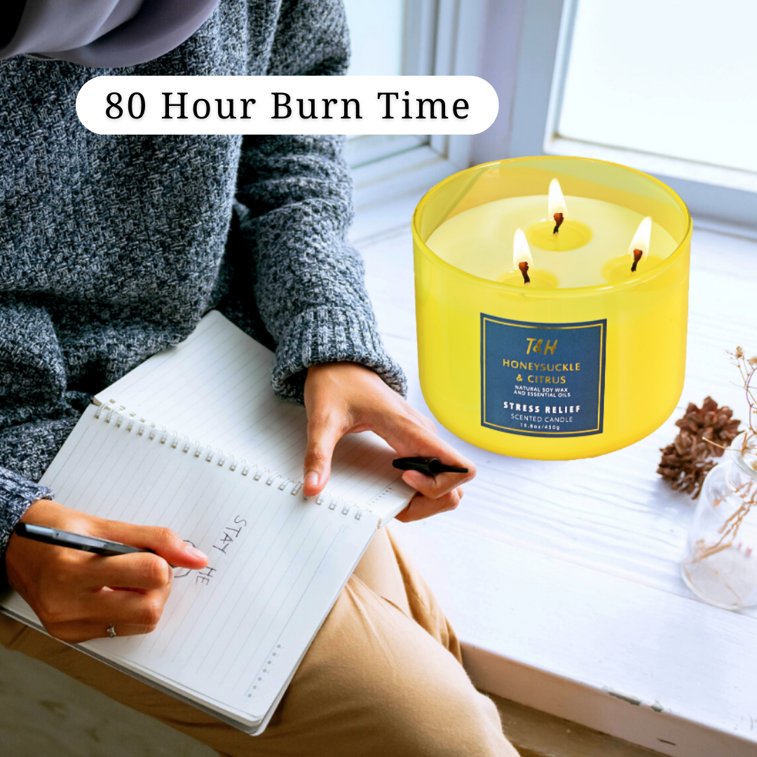 Honeysuckle & Citrus Soy Candle 3-Wick