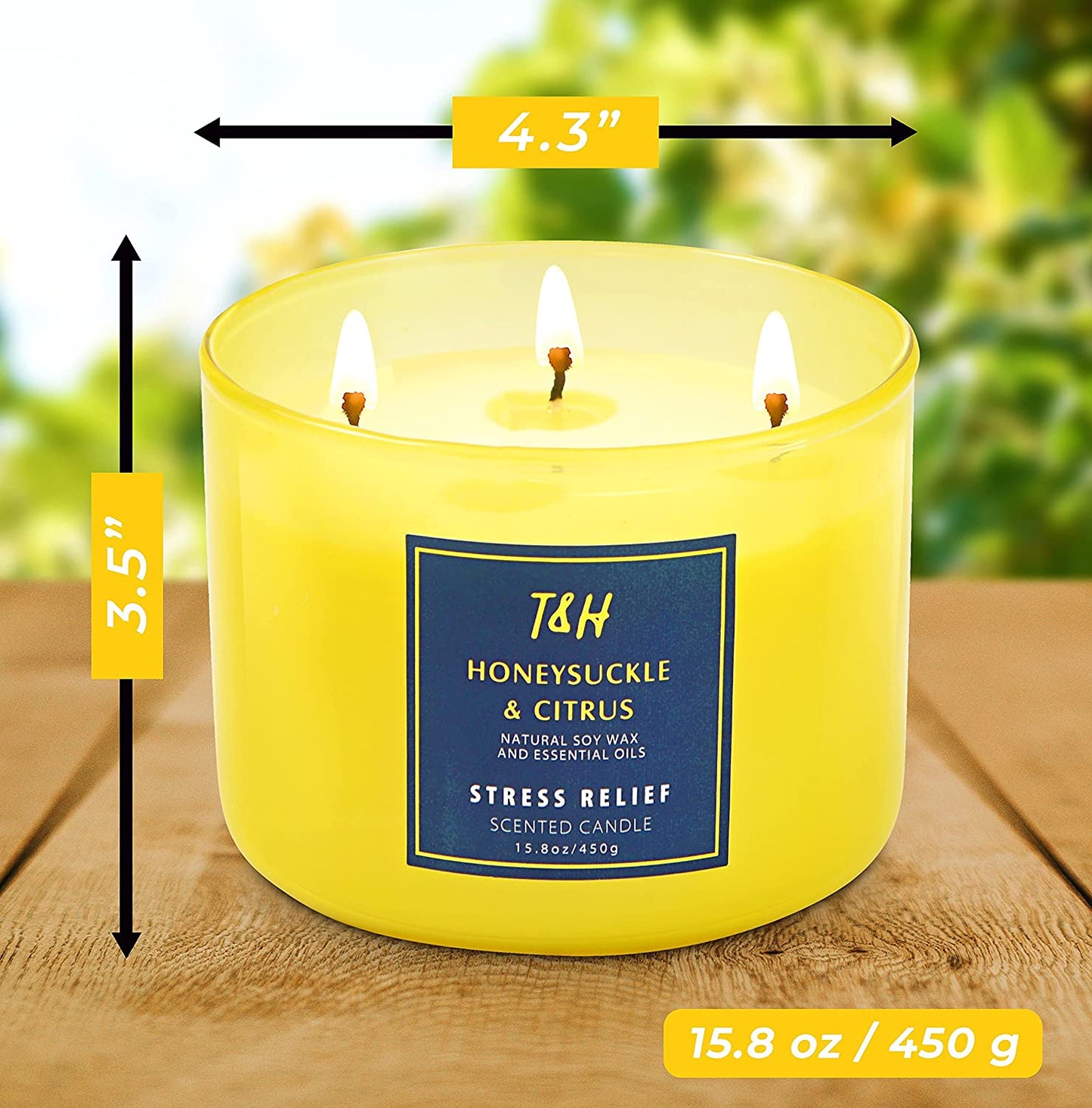Honeysuckle & Citrus Soy Candle 3-Wick