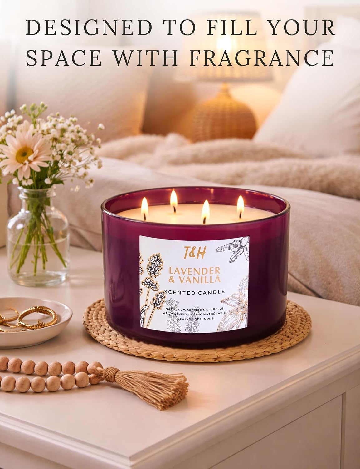 Lavender Vanilla Soy Candle | 4-Wick