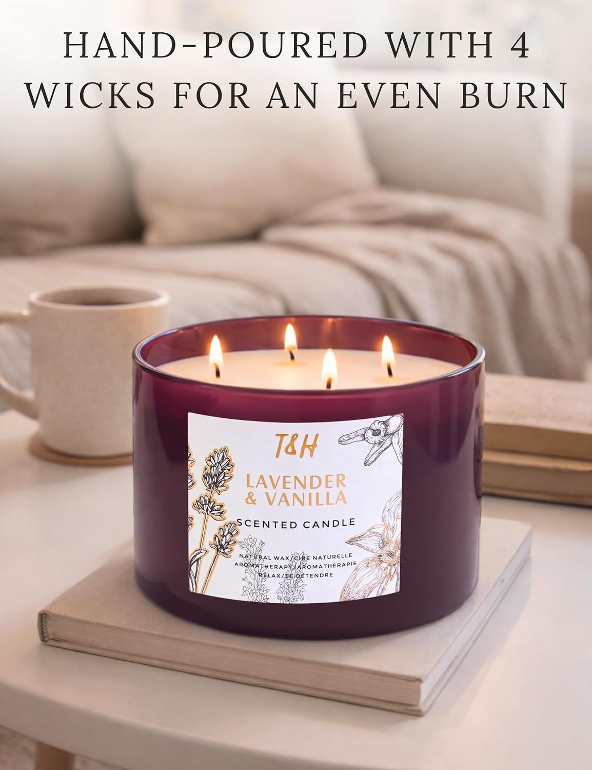 Lavender Vanilla Soy Candle | 4-Wick