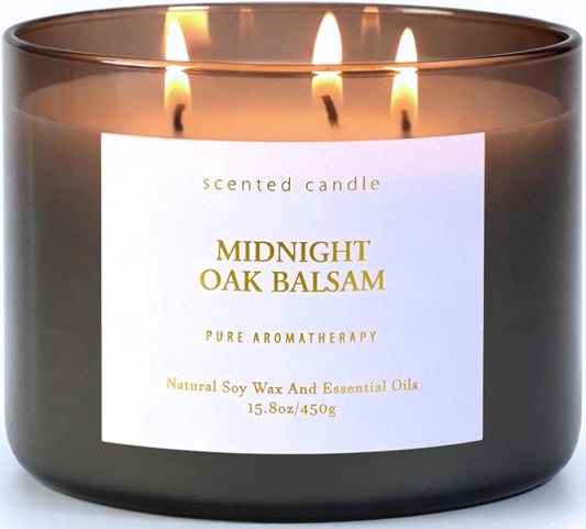 Midnight Oak Balsam Soy Candle | 3-Wick