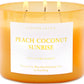 Peach Coconut Sunrise Soy Candle | 3-Wick