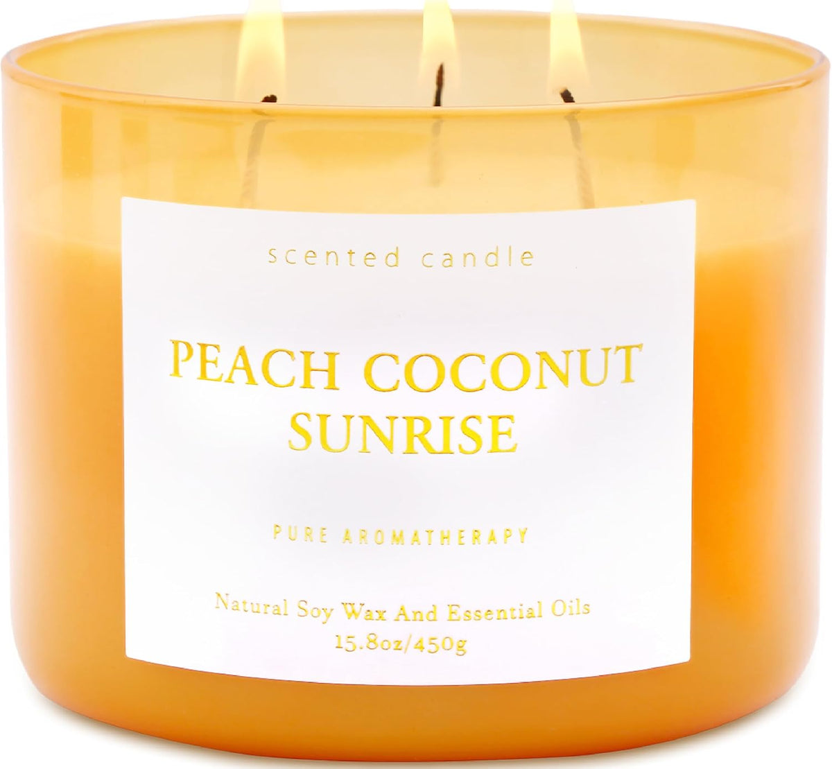 Peach Coconut Sunrise Soy Candle | 3-Wick