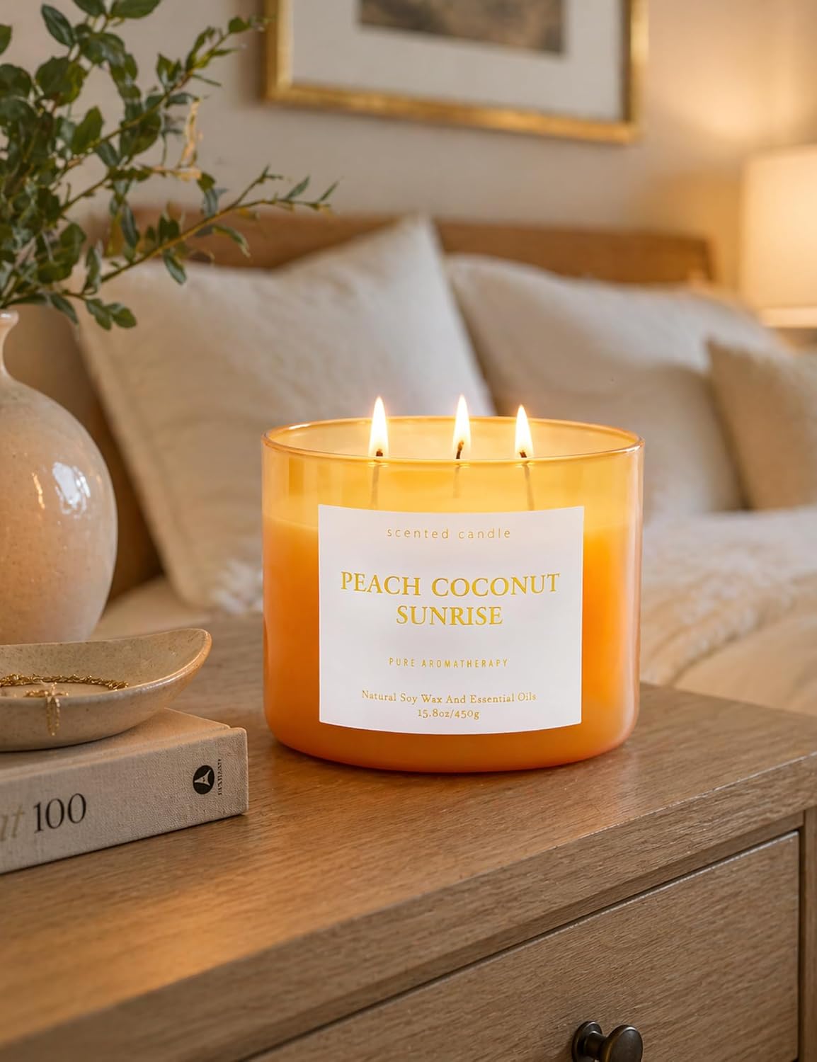 Peach Coconut Sunrise Soy Candle | 3-Wick