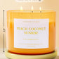Peach Coconut Sunrise Soy Candle | 3-Wick