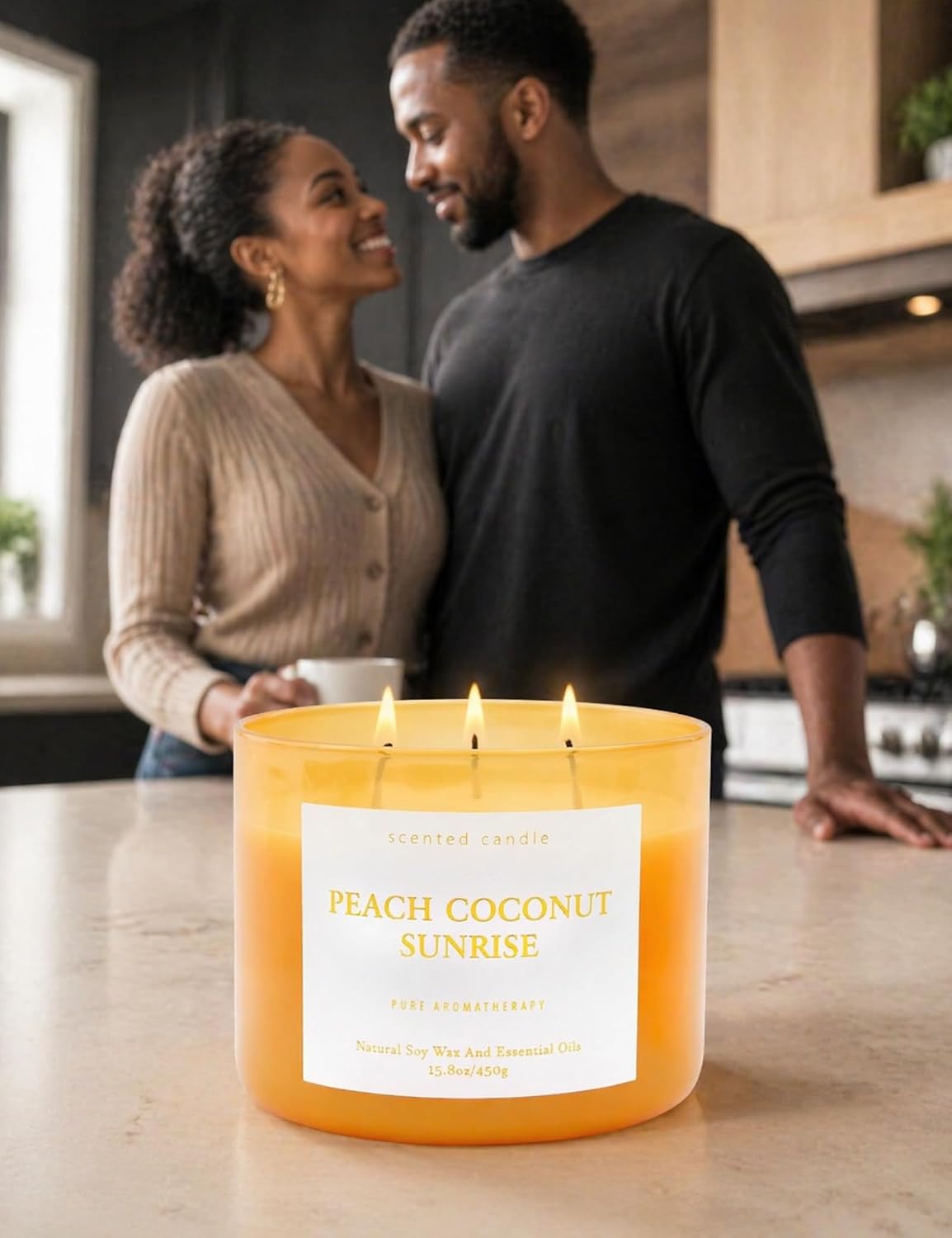 Peach Coconut Sunrise Soy Candle | 3-Wick