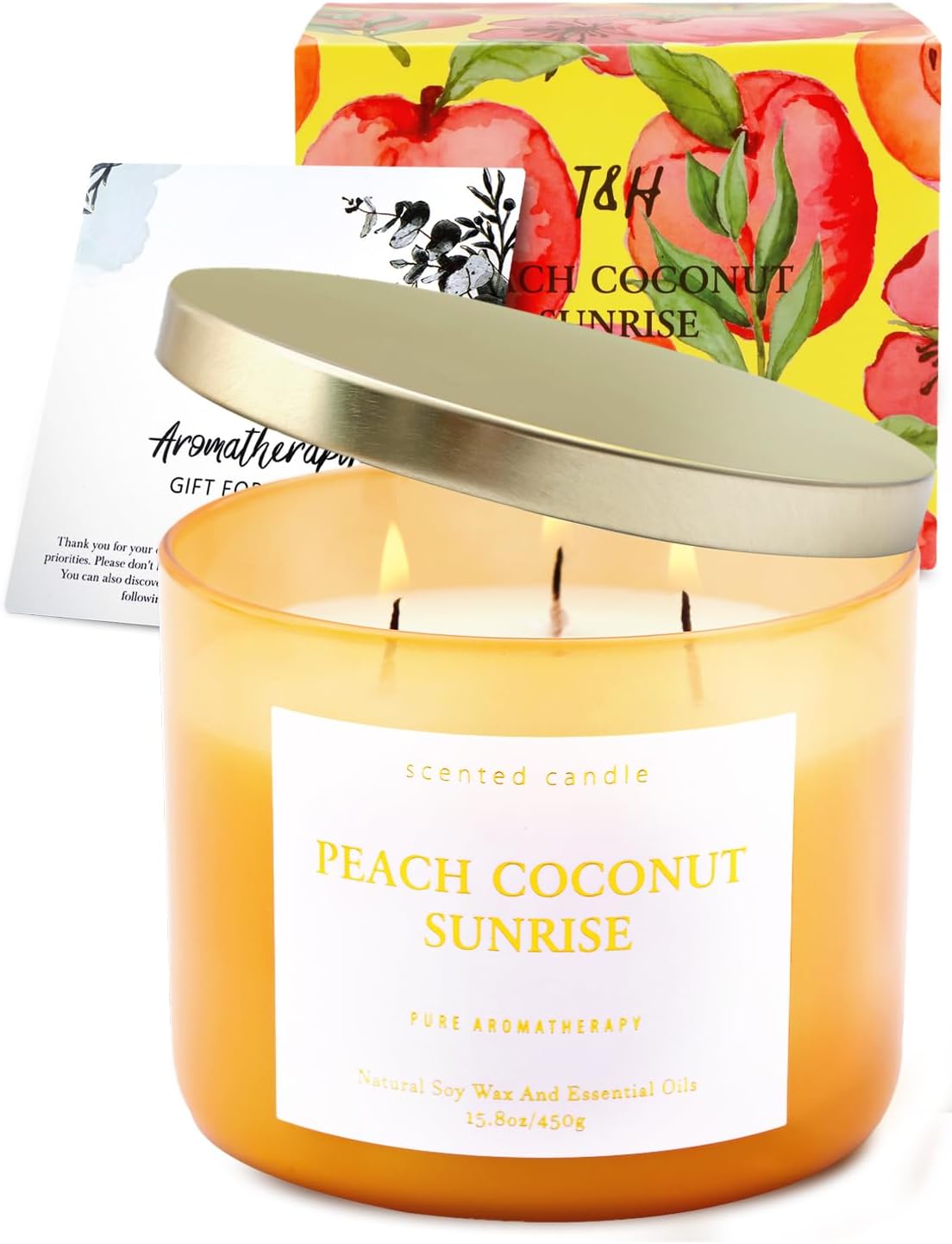 Peach Coconut Sunrise Soy Candle | 3-Wick
